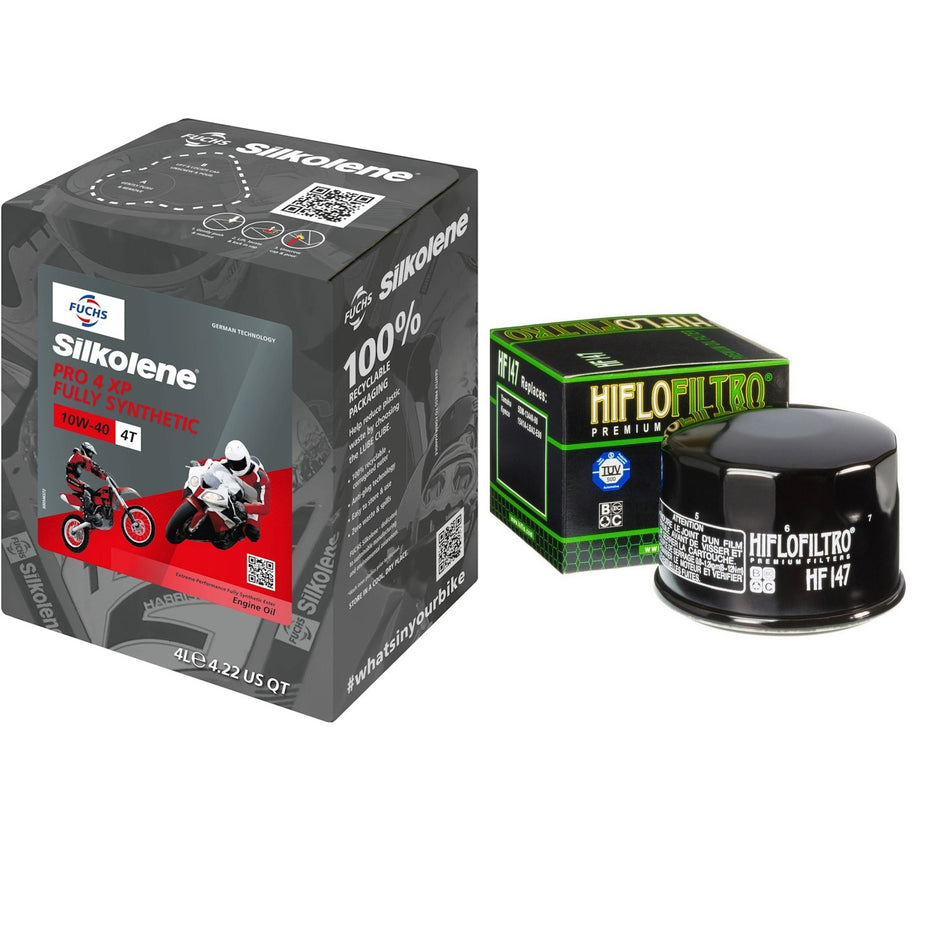 Silkolene Pro 4 10w40 4L Oil & HF147 Oil Filter Kit