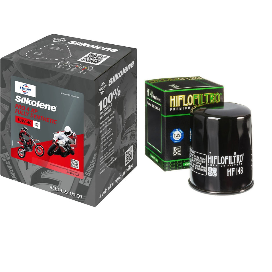Silkolene Pro 4 10w40 4L Oil & HF148 Oil Filter Kit