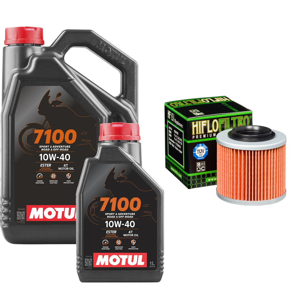 Motul 7100 10w40 5L Oil & HF151 Oil Filter Kit