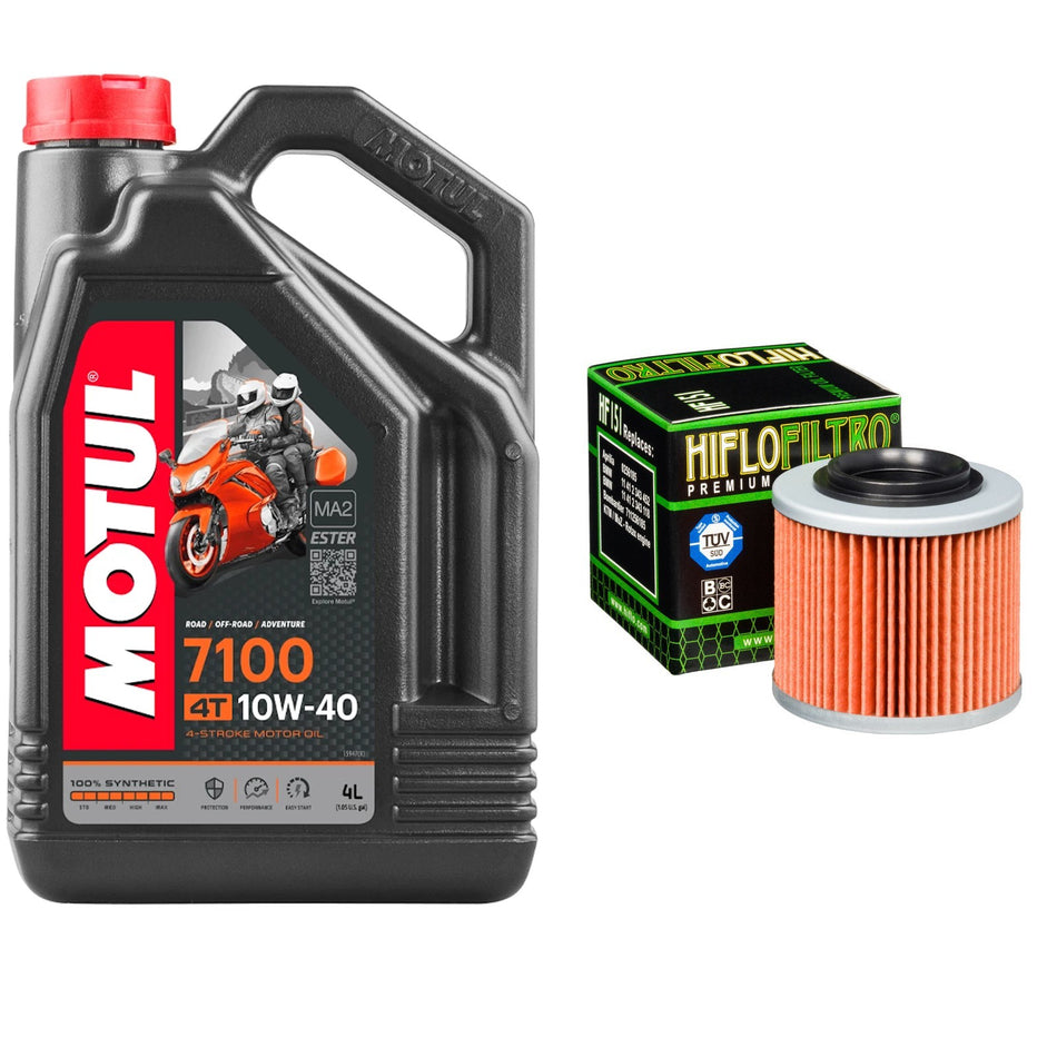Motul 7100 10w40 4L Oil & HF151 Oil Filter Kit