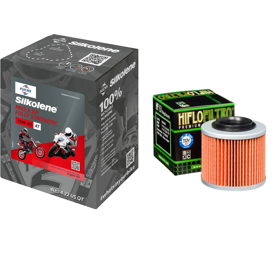 Silkolene Pro 4 10w40 4L Oil & HF151 Oil Filter Kit