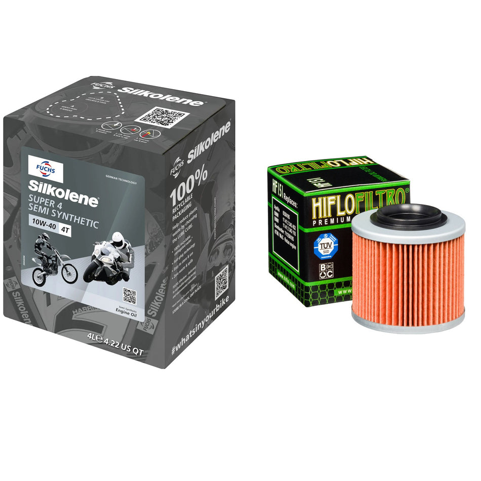 Silkolene Super4 10w40 4L Oil & HF151 Oil Filter Kit