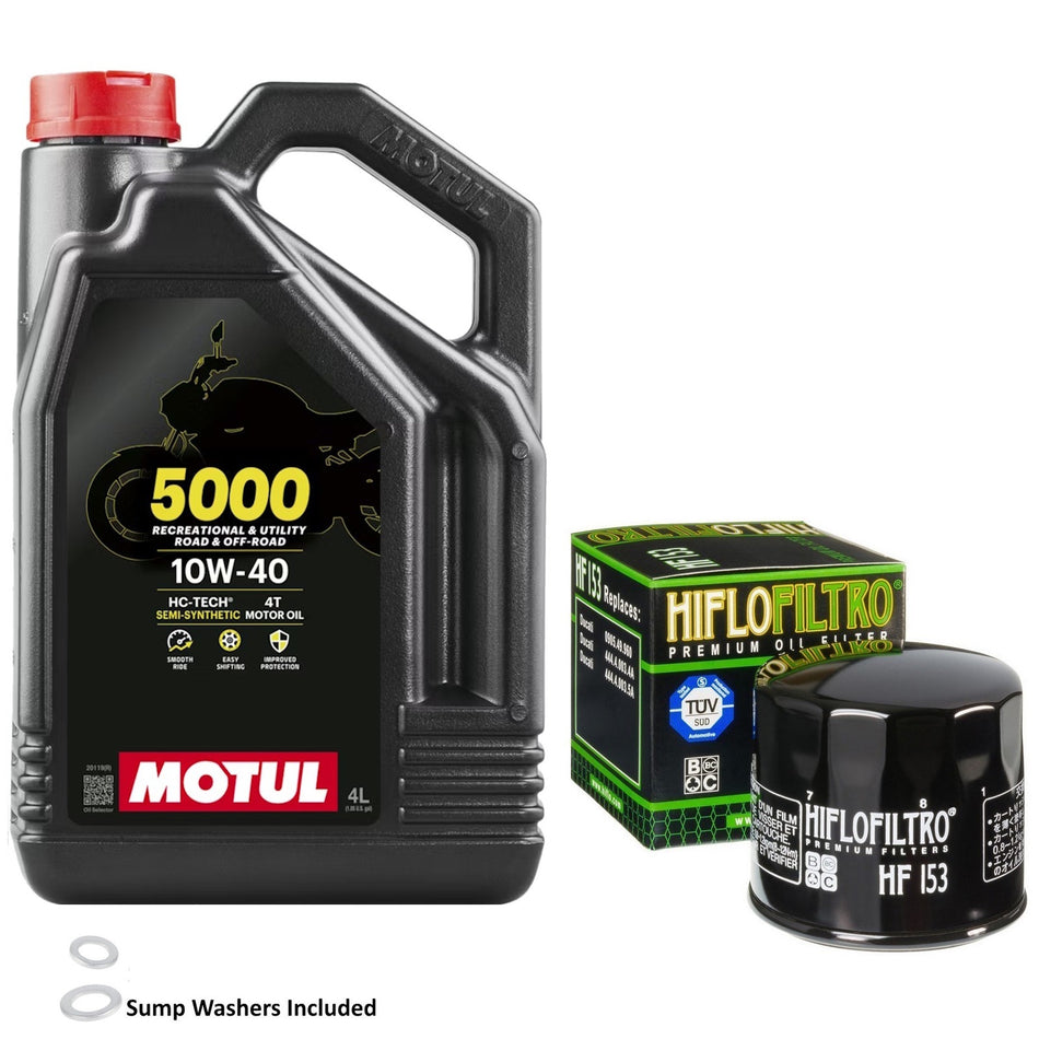 Motul 5000 10w40 4L Oil & HF153RC Oil Filter Kit