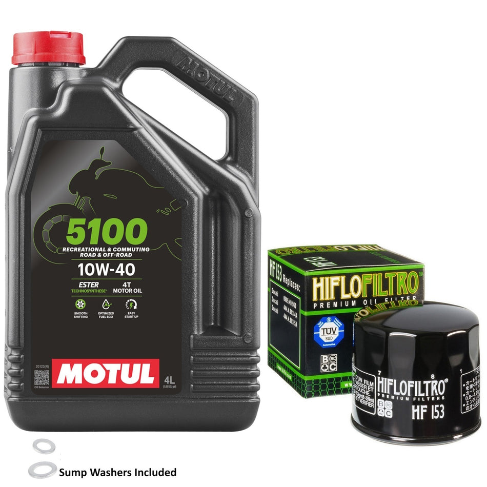 Motul 5100 10w40 4L Oil & HF153 Oil Filter Kit