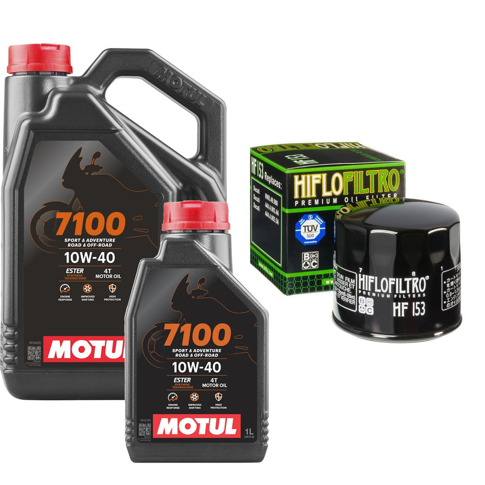 Motul 7100 10w40 5L Oil & HF153 Oil Filter Kit