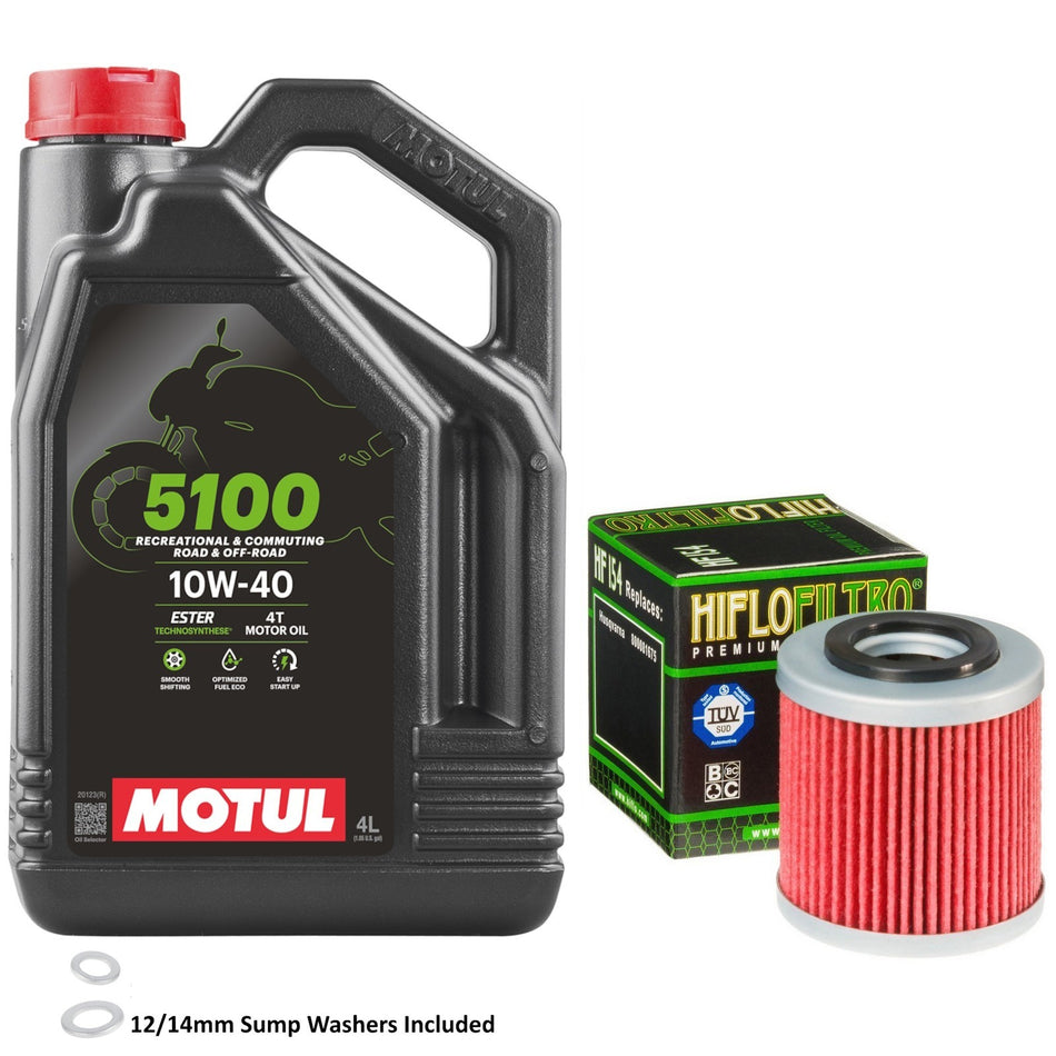 Motul 5100 10w40 4L Oil & HF154 Oil Filter Kit