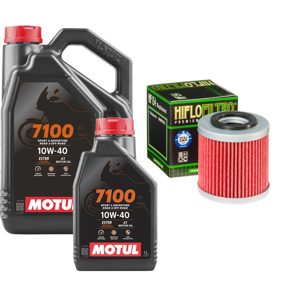 Motul 7100 10w40 5L Oil & HF154 Oil Filter Kit