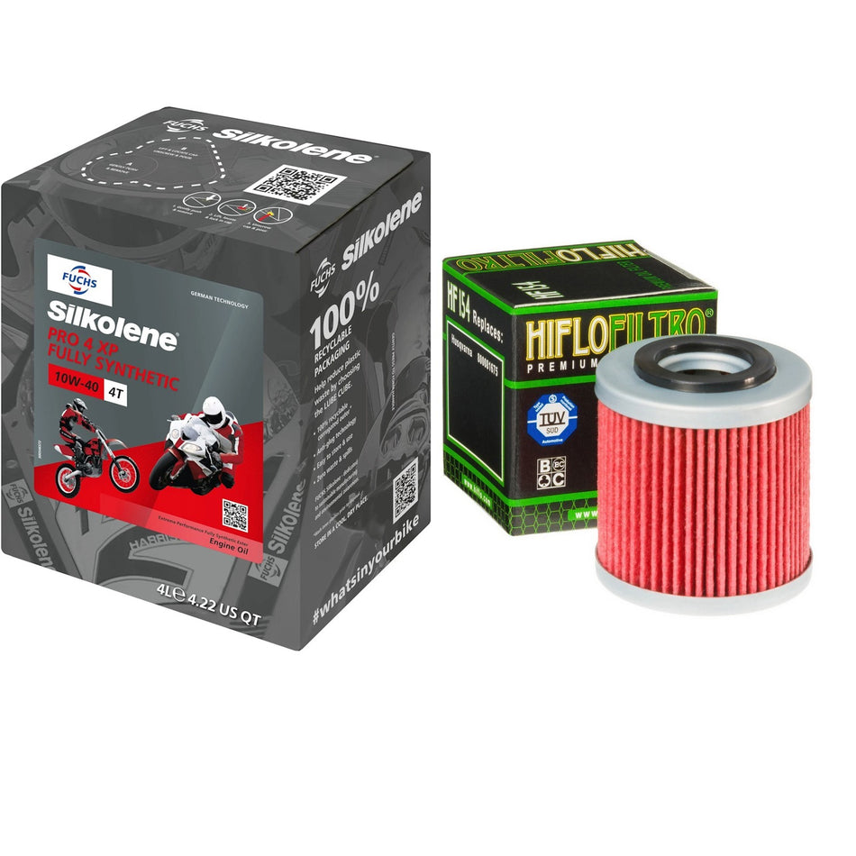 Silkolene Pro 4 10w40 4L Oil & HF154 Oil Filter Kit