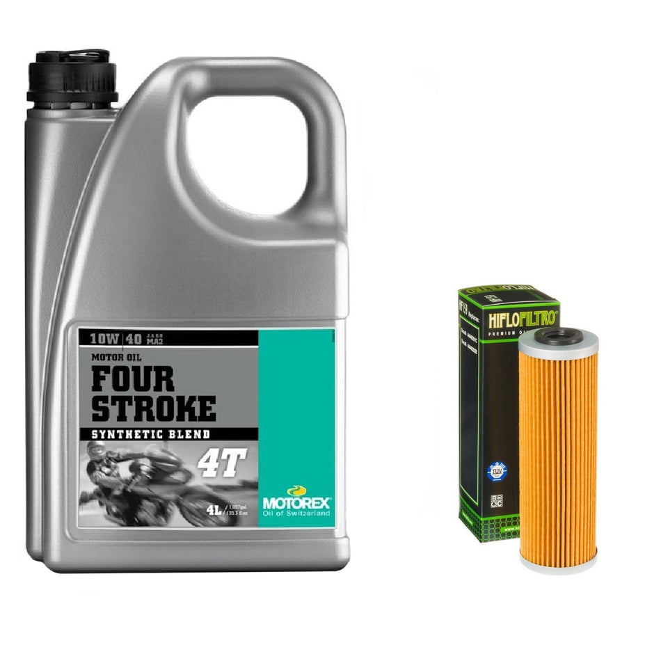 Motorex Four Stroke 10w40 4L Oil & HF159 Oil Filter Kit