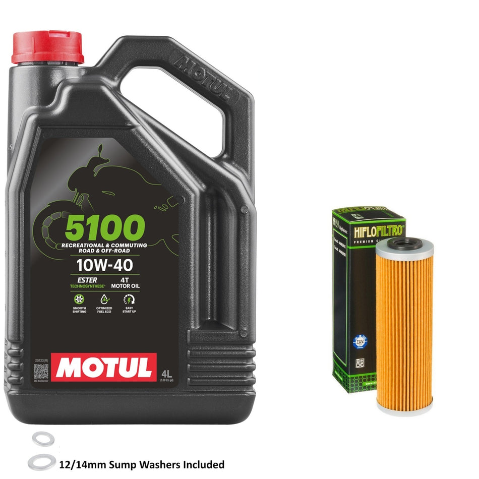 Motul 5100 10w40 4L Oil & HF159 Oil Filter Kit