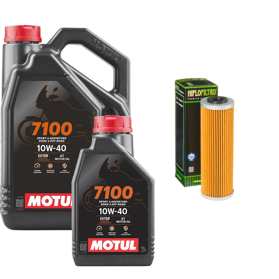 Motul 7100 10w40 5L Oil & HF159 Oil Filter Kit