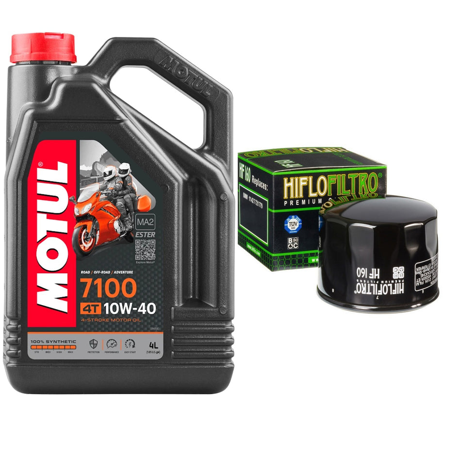 Motul 7100 10w40 4L Oil & HF160 Oil Filter Kit