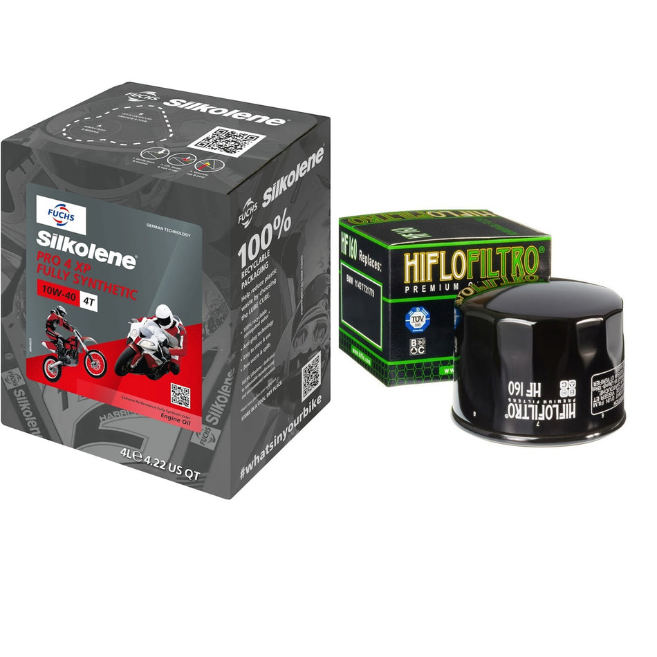 Silkolene Pro 4 10w40 4L Oil & HF160 Oil Filter Kit