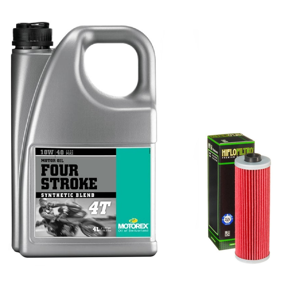 Motorex Four Stroke 10w40 4L Oil & HF161 Oil Filter Kit