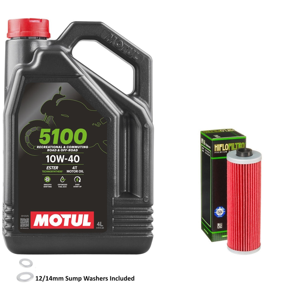 Motul 5100 10w40 4L Oil & HF161 Oil Filter Kit