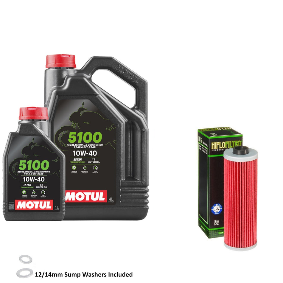Motul 5100 10w40 5L Oil & HF161 Oil Filter Kit
