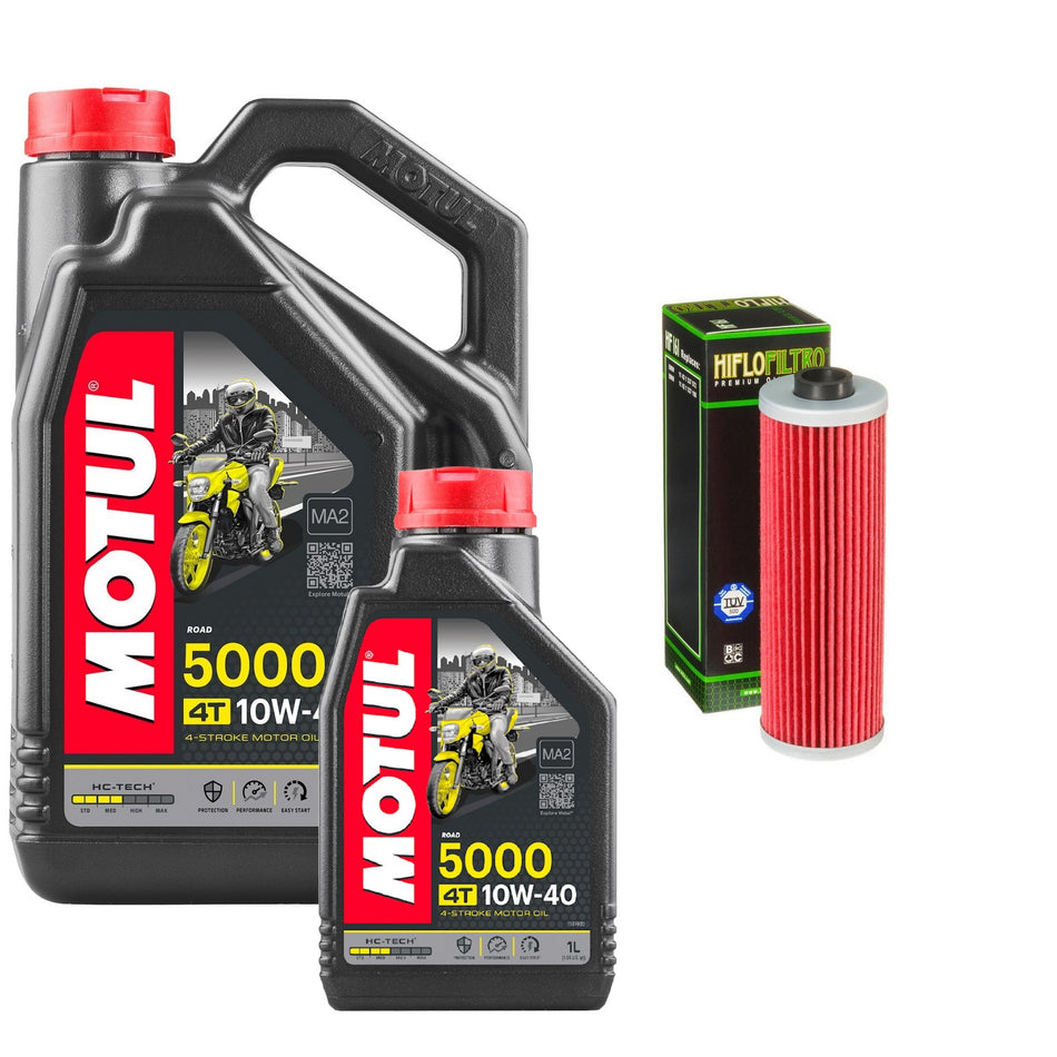 Motul 5000 10w40 5L Oil & HF161 Oil Filter Kit
