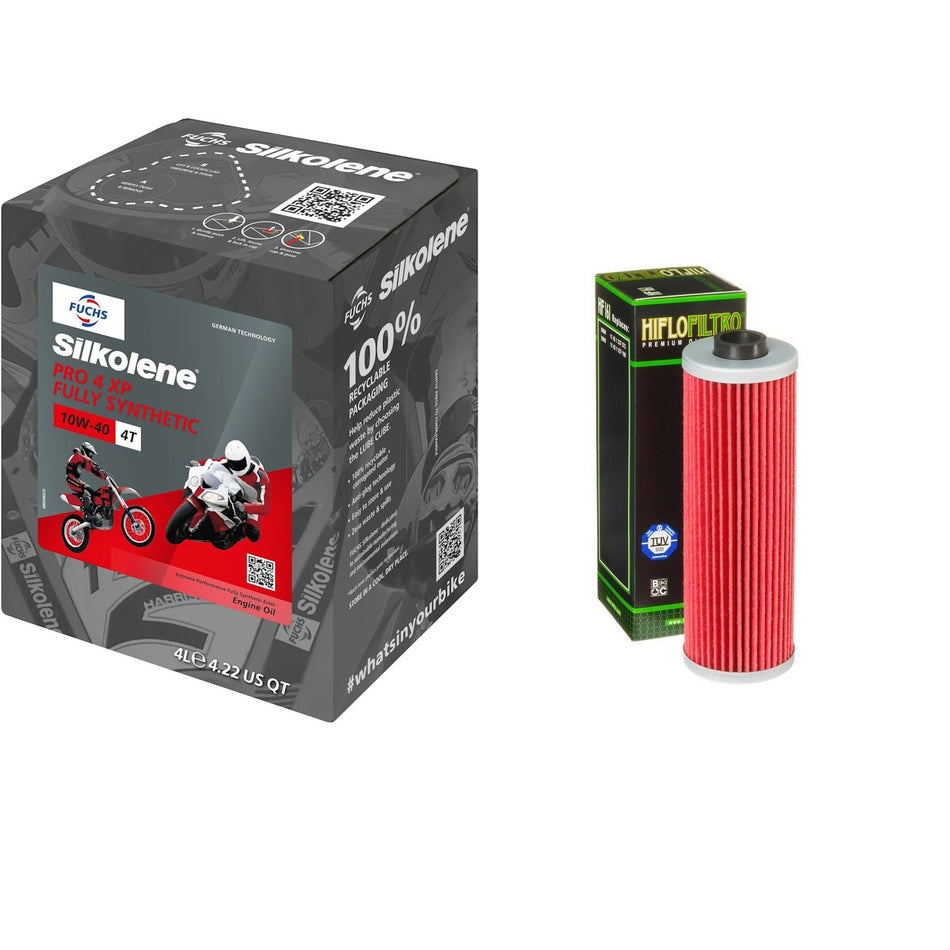 Silkolene Pro 4 10w40 4L Oil & HF161 Oil Filter Kit