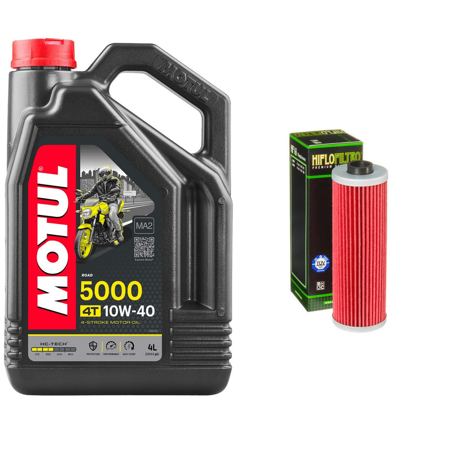 Motul 5000 10w40 4L Oil & HF161 Oil Filter Kit