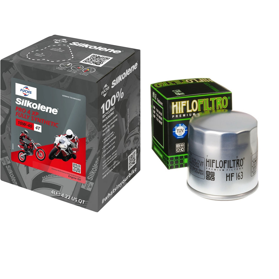 Silkolene Pro 4 10w40 4L Oil & HF163 Oil Filter Kit