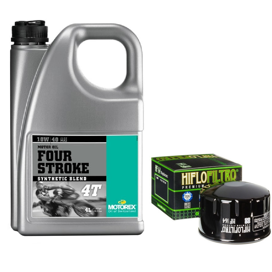 Motorex Four Stroke 10w40 4L Oil & HF164 Oil Filter Kit