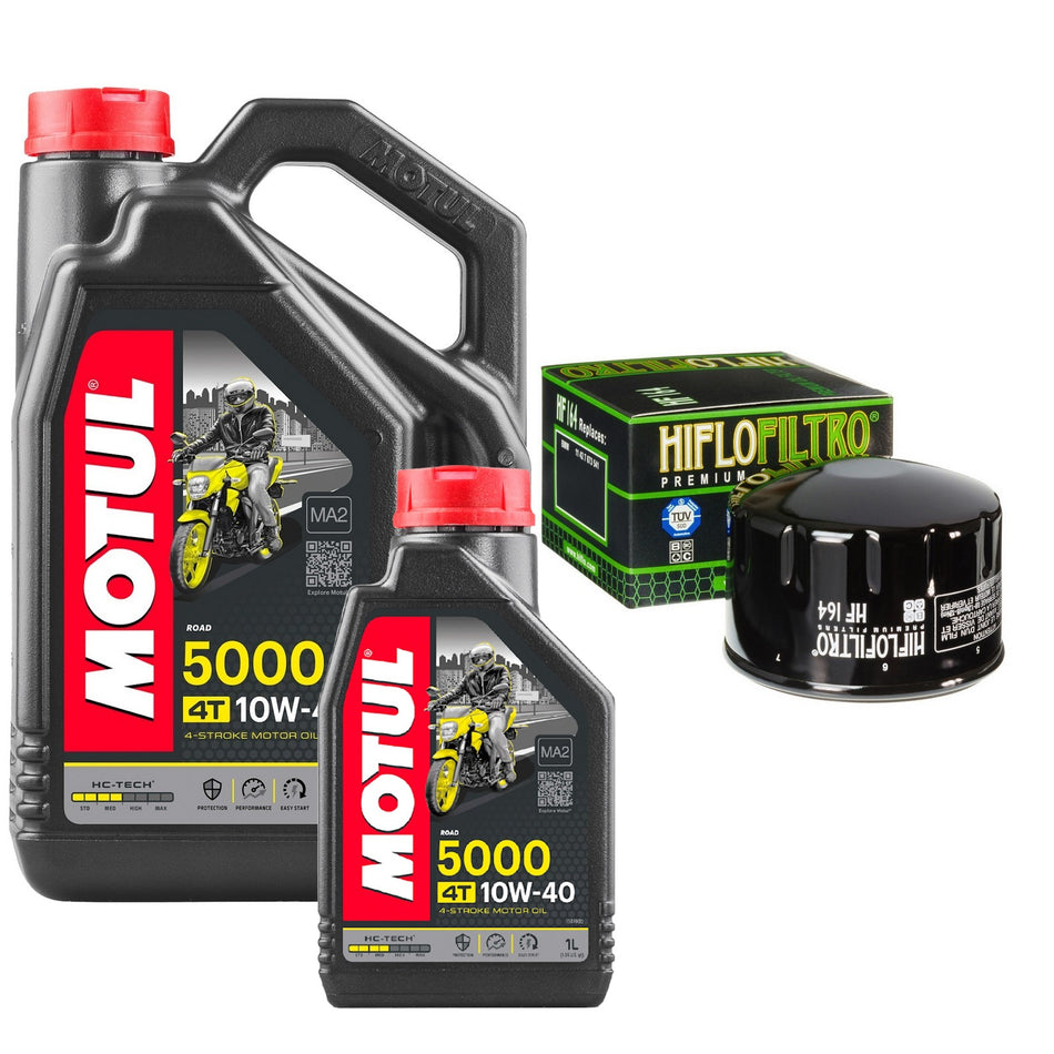 Motul 5000 10w40 5L Oil & HF164 Oil Filter Kit