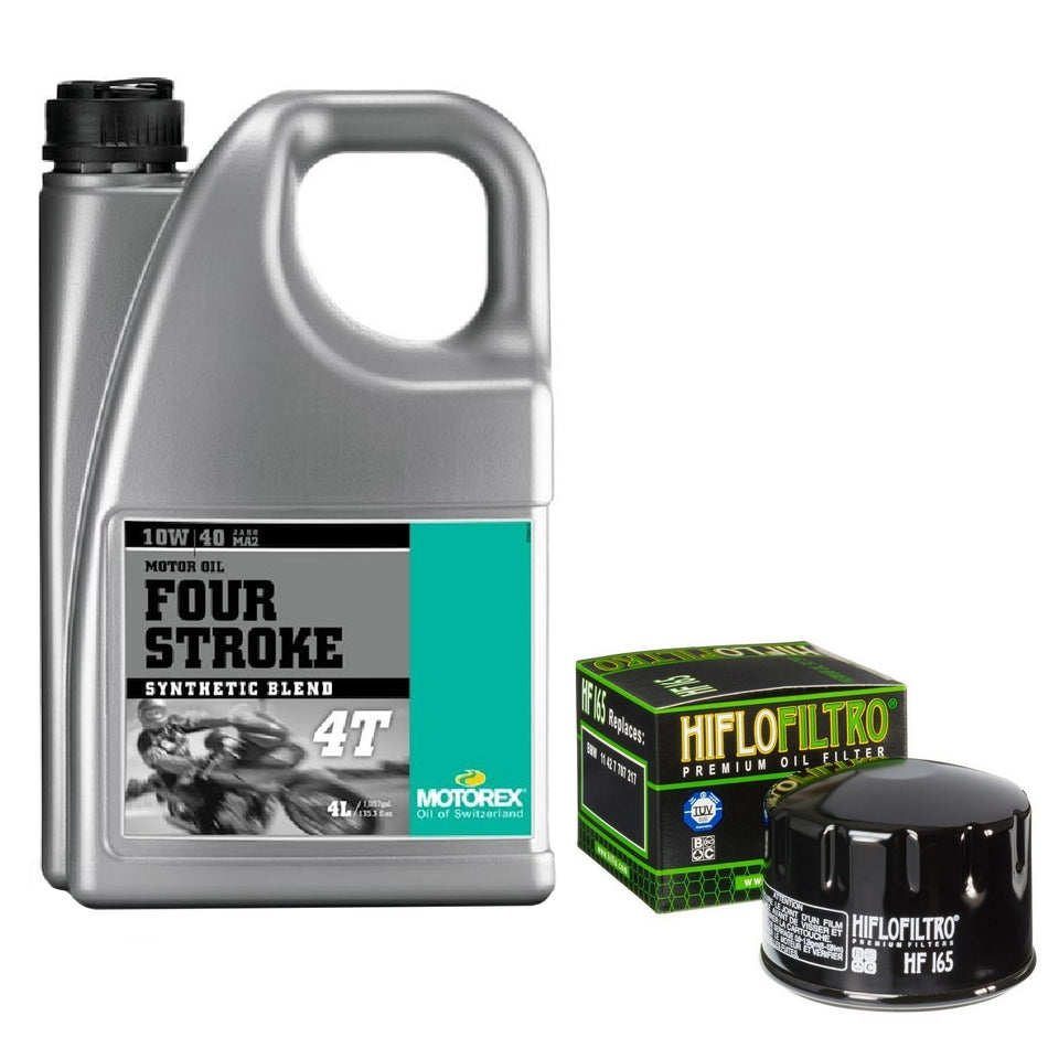 Motorex Four Stroke 10w40 4L Oil & HF165 Oil Filter Kit