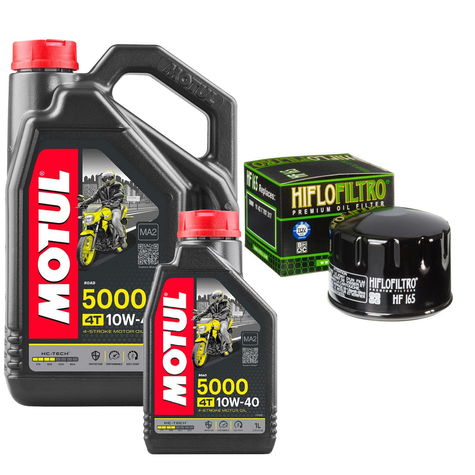 Motul 5000 10w40 5L Oil & HF165 Oil Filter Kit