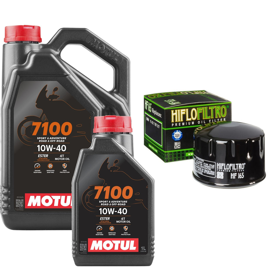 Motul 7100 10w40 5L Oil & HF165 Oil Filter Kit
