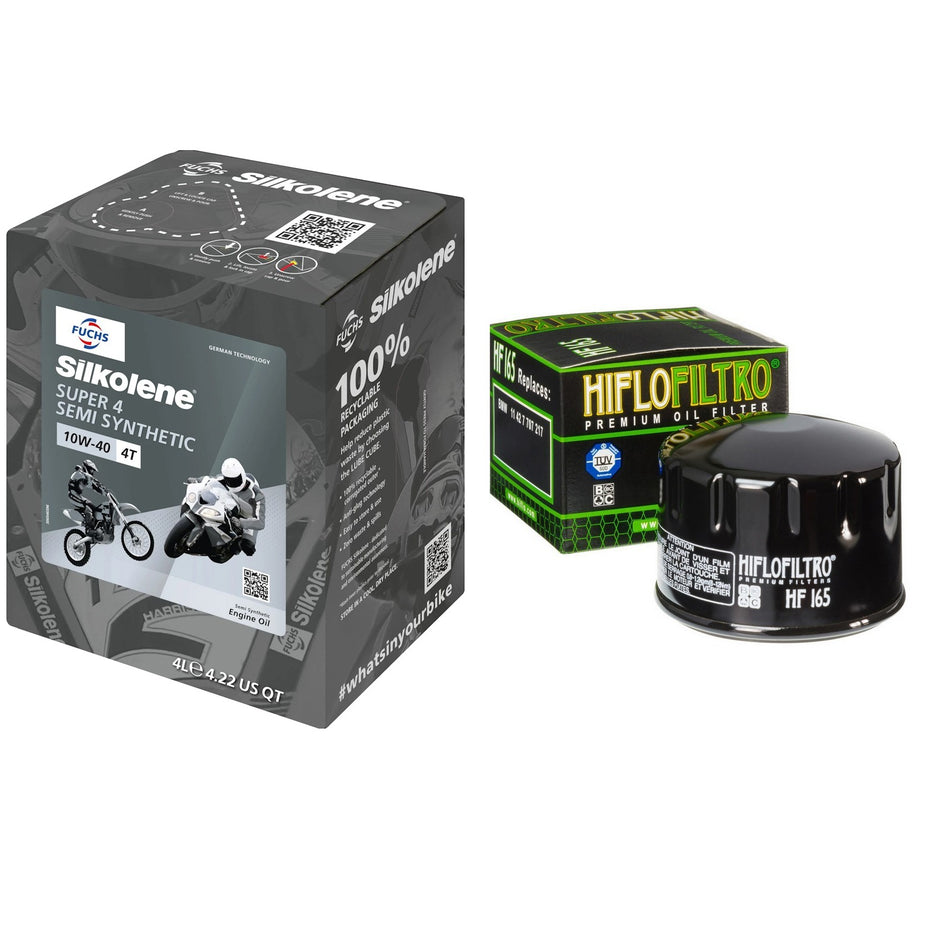 Silkolene Super4 10w40 4L Oil & HF165 Oil Filter Kit