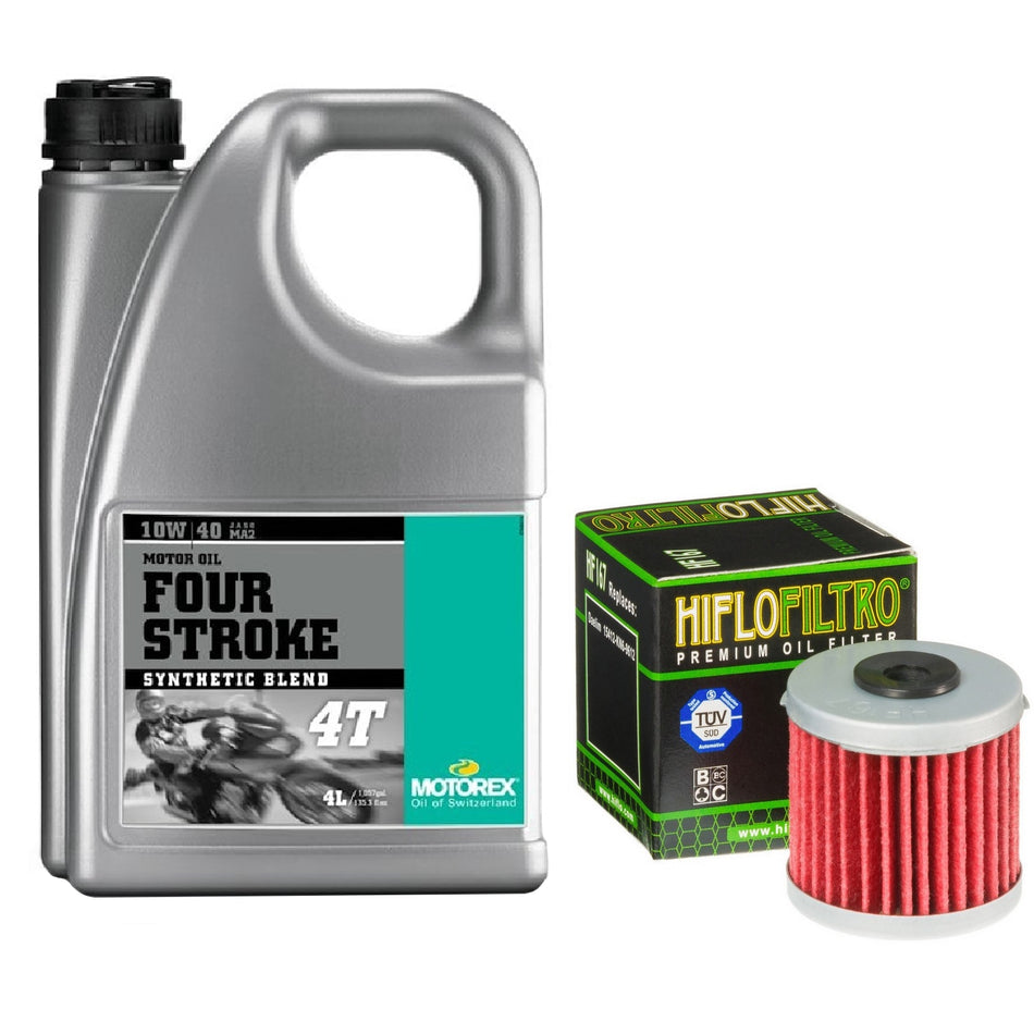 Motorex Four Stroke 10w40 4L Oil & HF167 Oil Filter Kit