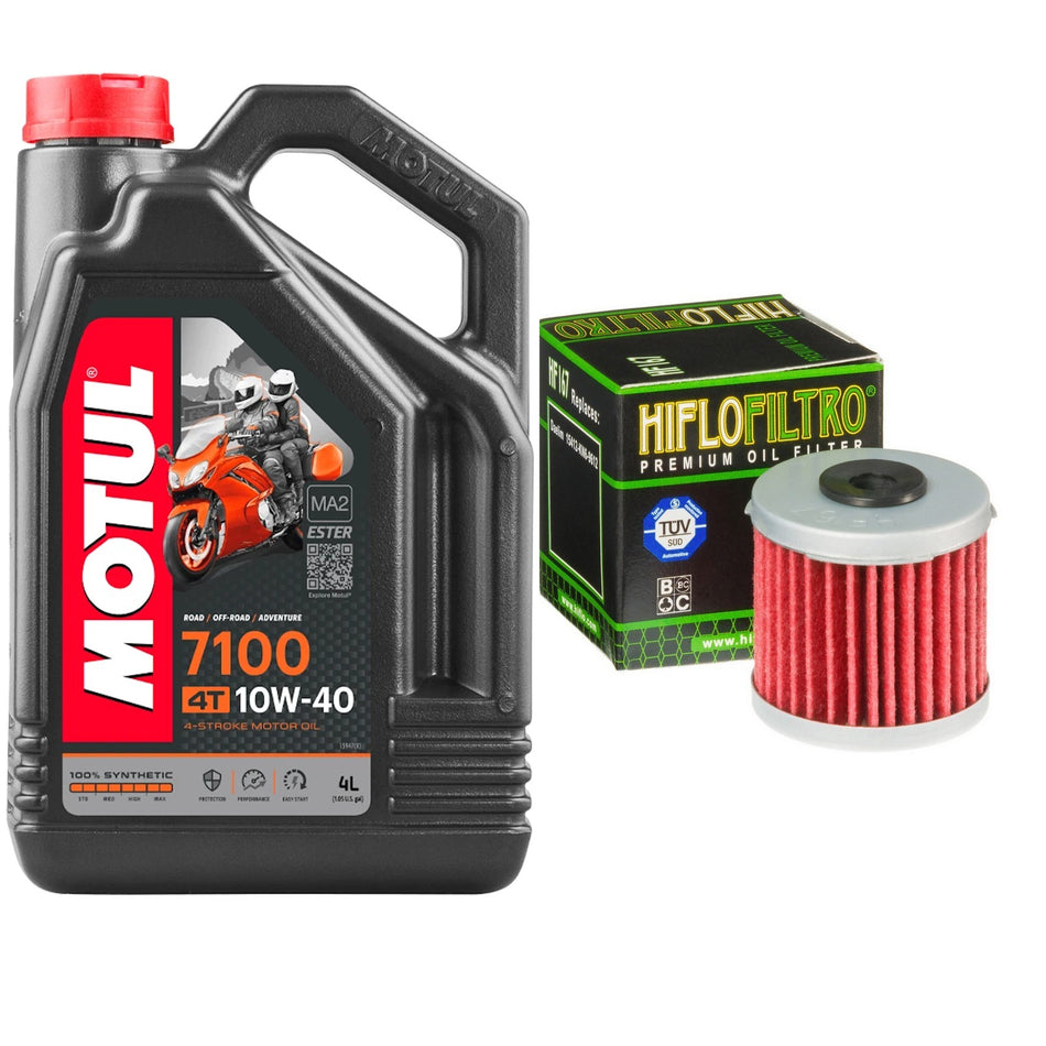 Motul 7100 10w40 4L Oil & HF167 Oil Filter Kit