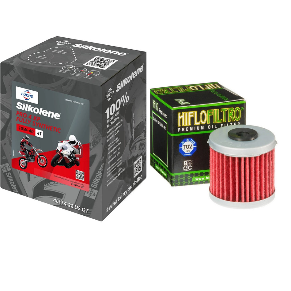 Silkolene Pro 4 10w40 4L Oil & HF167 Oil Filter Kit