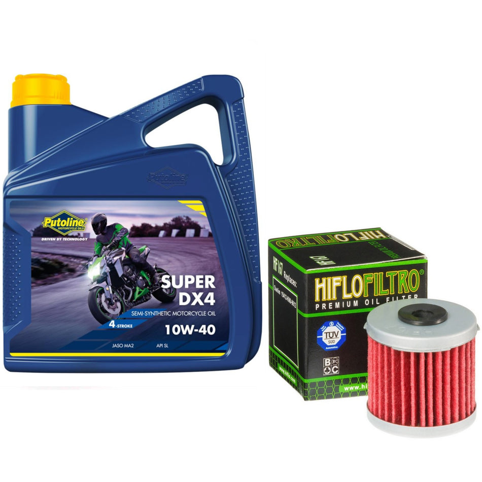 Putoline DX4 10w40 4L Oil & HF167 Oil Filter Kit