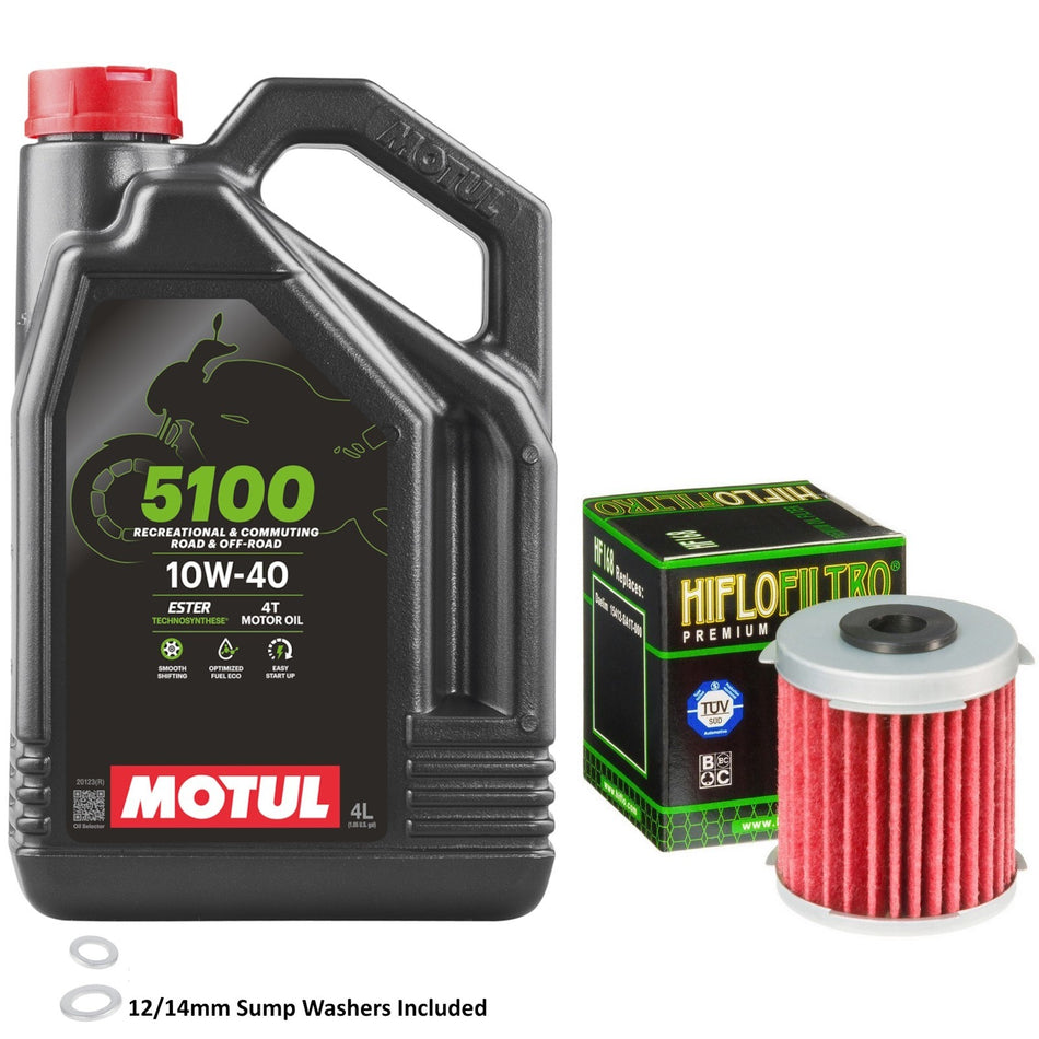 Motul 5100 10w40 4L Oil & HF168 Oil Filter Kit