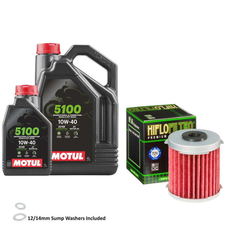 Motul 5100 10w40 5L Oil & HF168 Oil Filter Kit