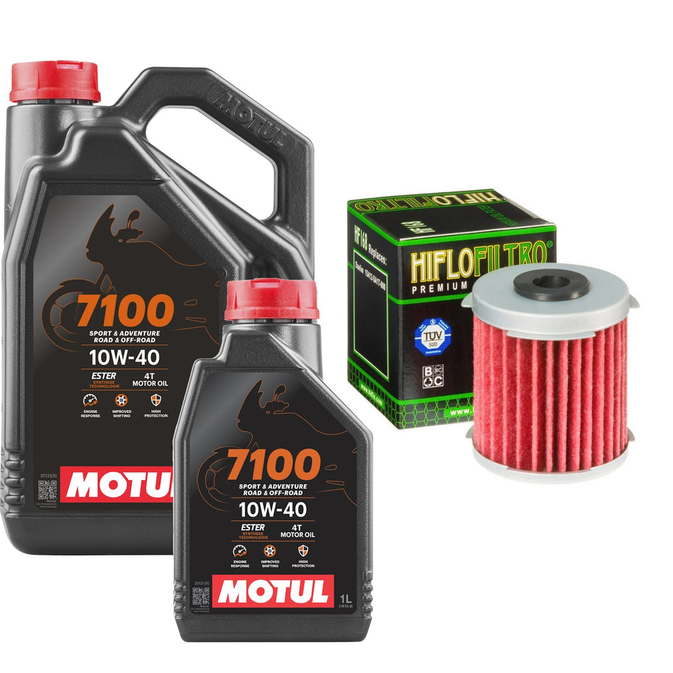 Motul 7100 10w40 5L Oil & HF168 Oil Filter Kit