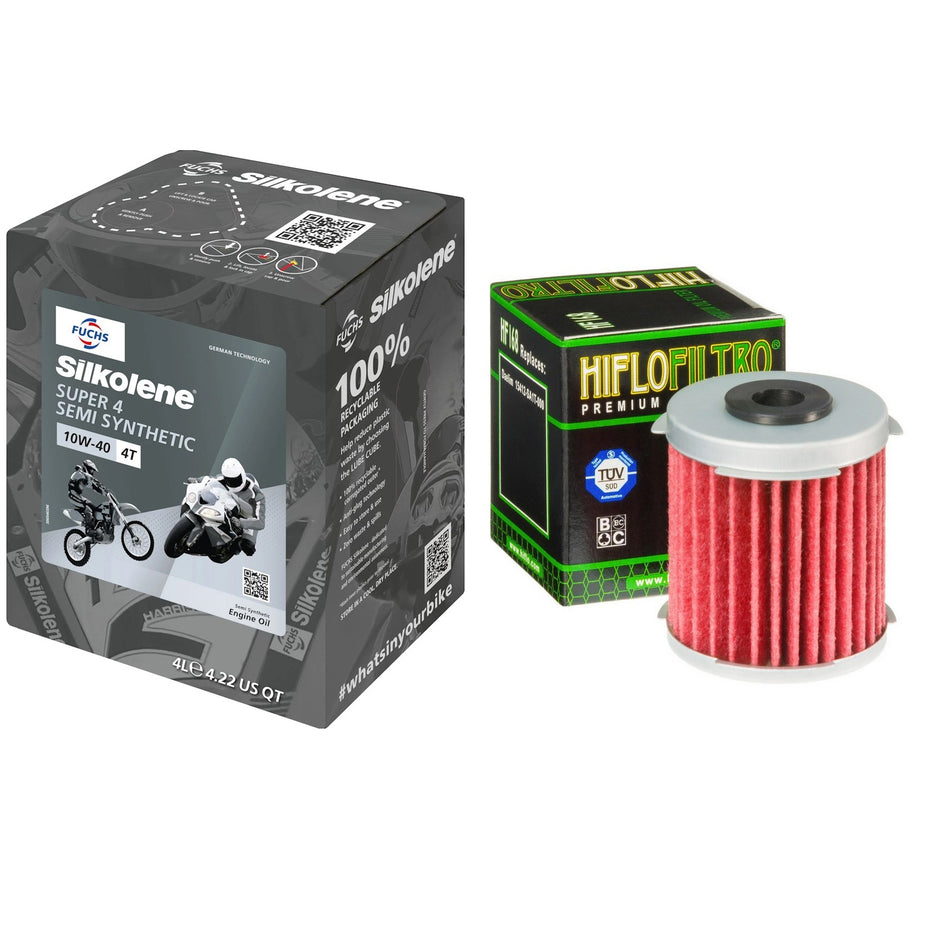 Silkolene Super4 10w40 4L Oil & HF168 Oil Filter Kit
