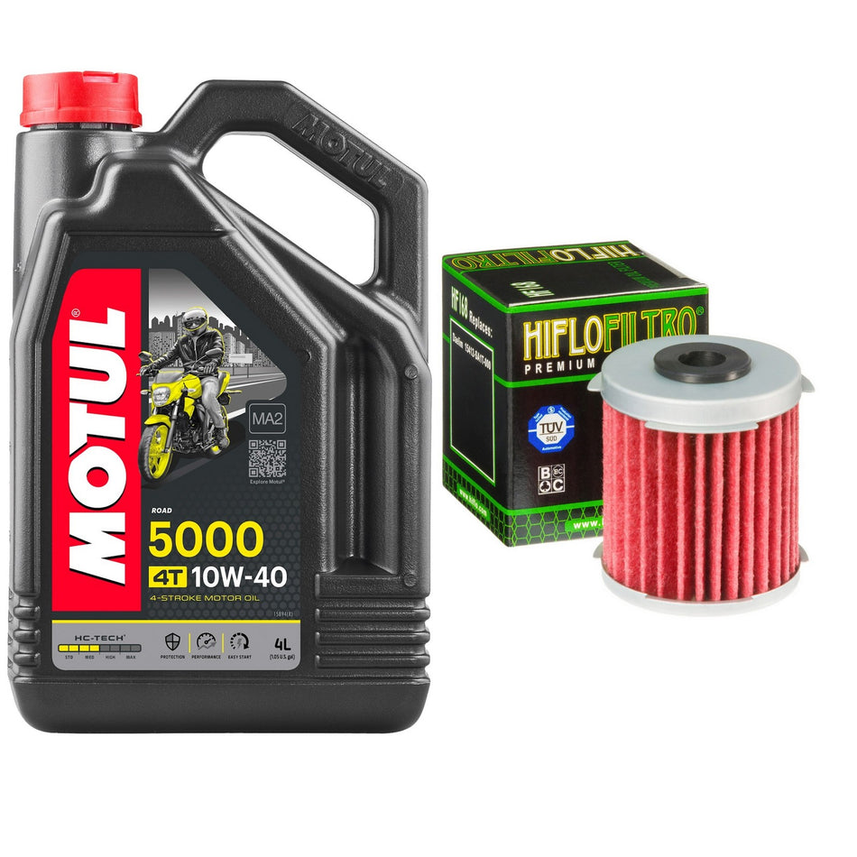 Motul 5000 10w40 4L Oil & HF168 Oil Filter Kit