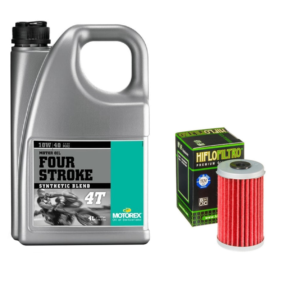 Motorex Four Stroke 10w40 4L Oil & HF169 Oil Filter Kit