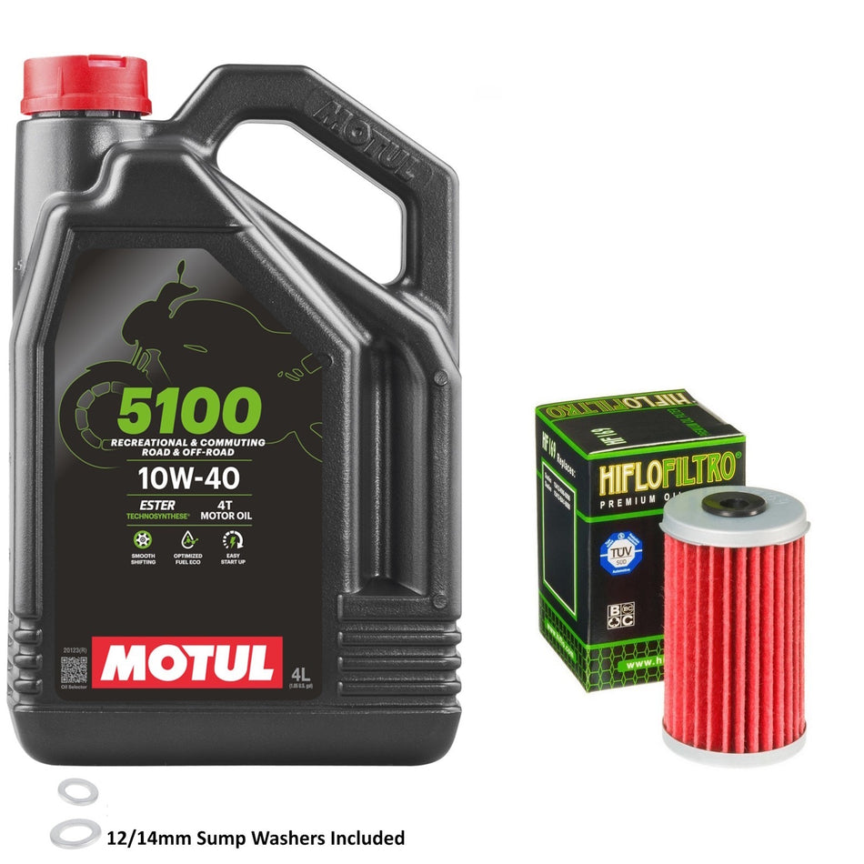 Motul 5100 10w40 4L Oil & HF169 Oil Filter Kit
