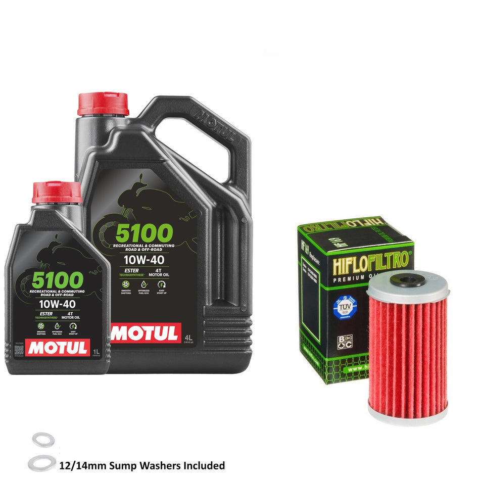 Motul 5100 10w40 5L Oil & HF169 Oil Filter Kit