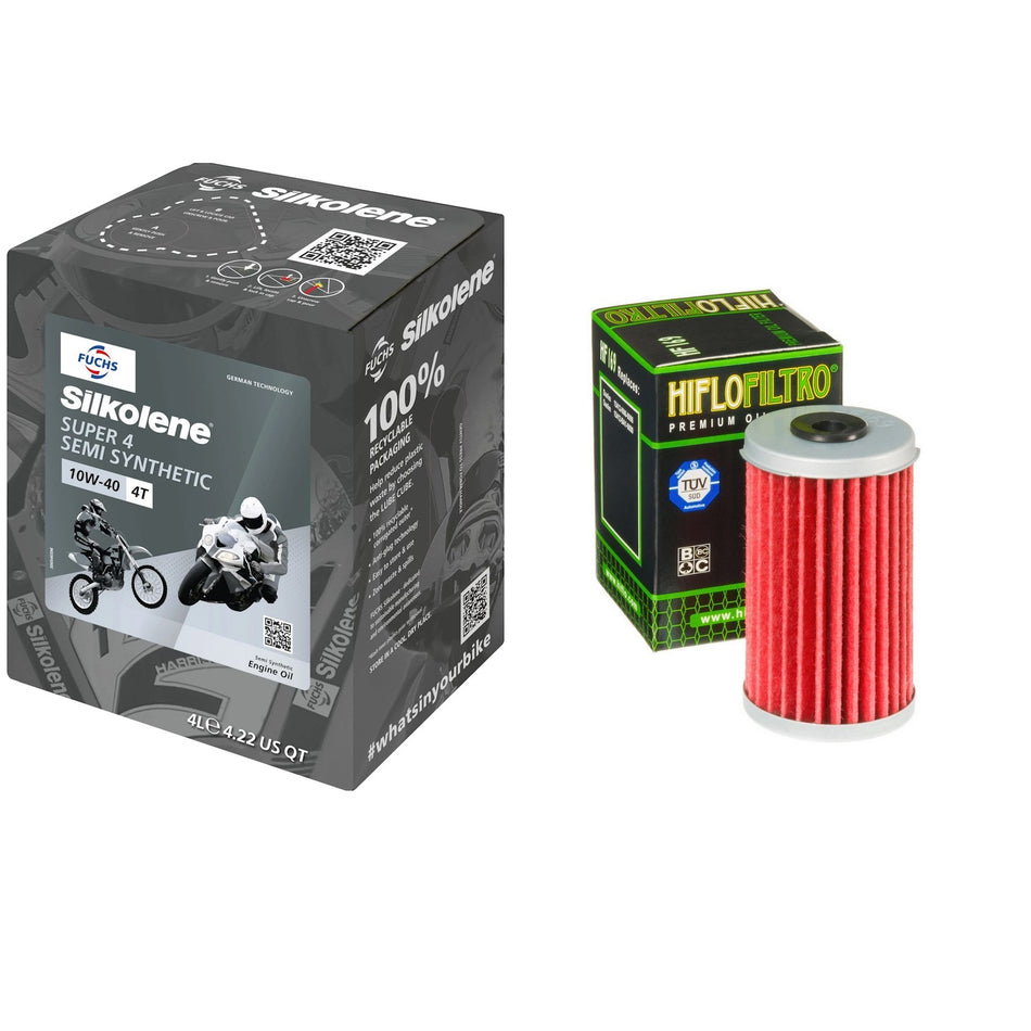 Silkolene Super4 10w40 4L Oil & HF169 Oil Filter Kit