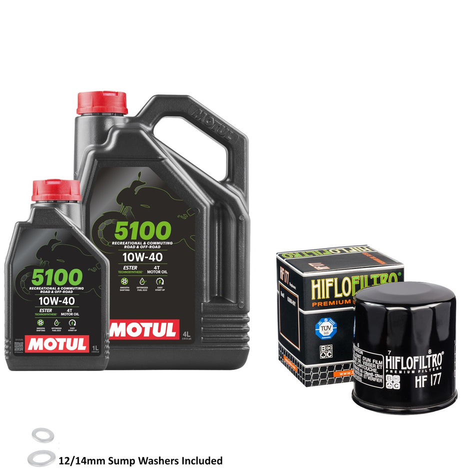 Motul 5100 10w40 5L Oil & HF177 Oil Filter Kit