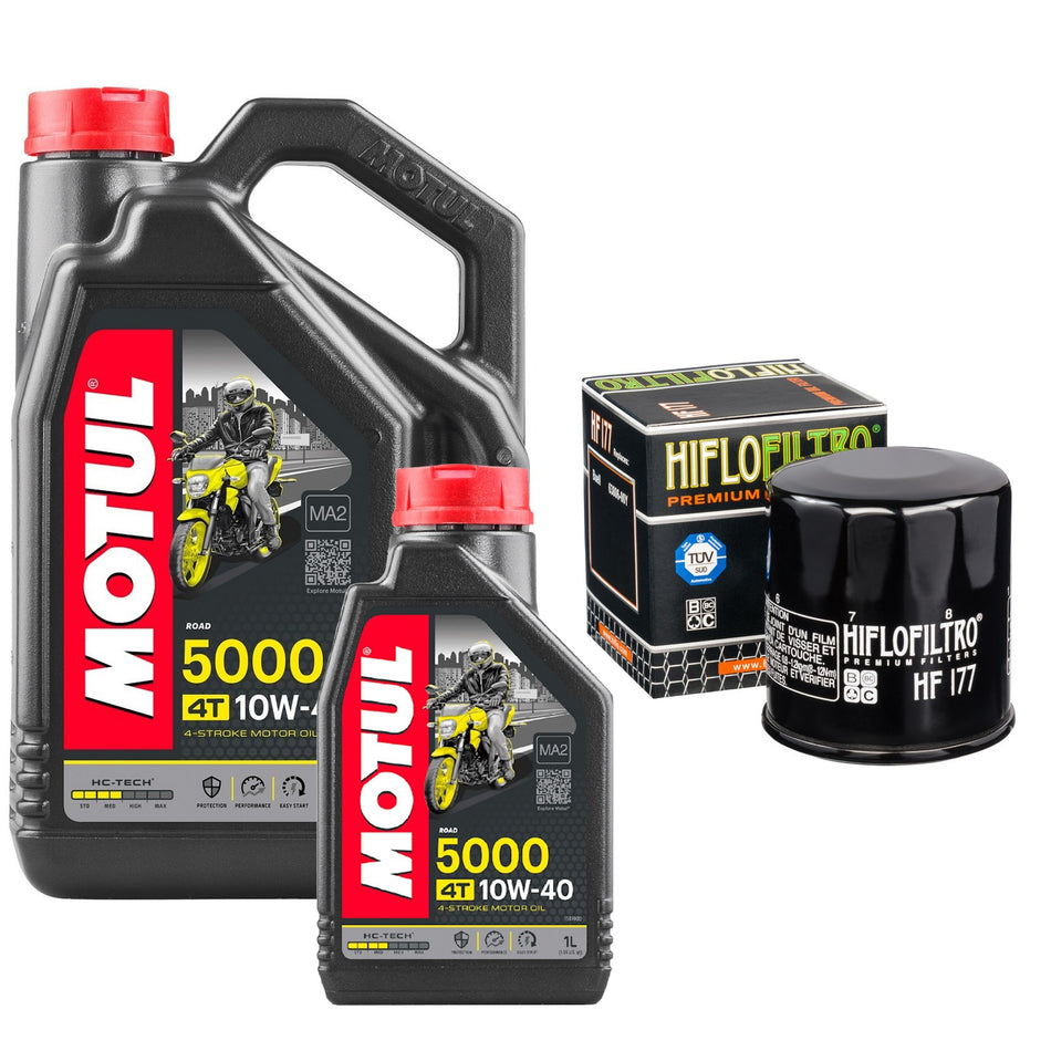 Motul 5000 10w40 5L Oil & HF177 Oil Filter Kit
