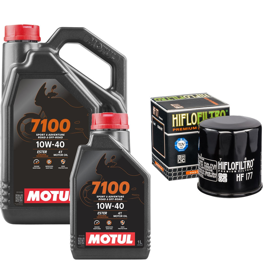 Motul 7100 10w40 5L Oil & HF177 Oil Filter Kit