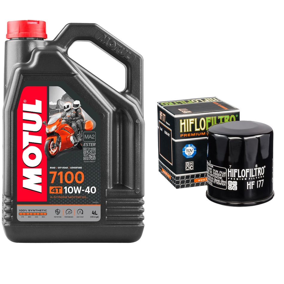 Motul 7100 10w40 4L Oil & HF177 Oil Filter Kit
