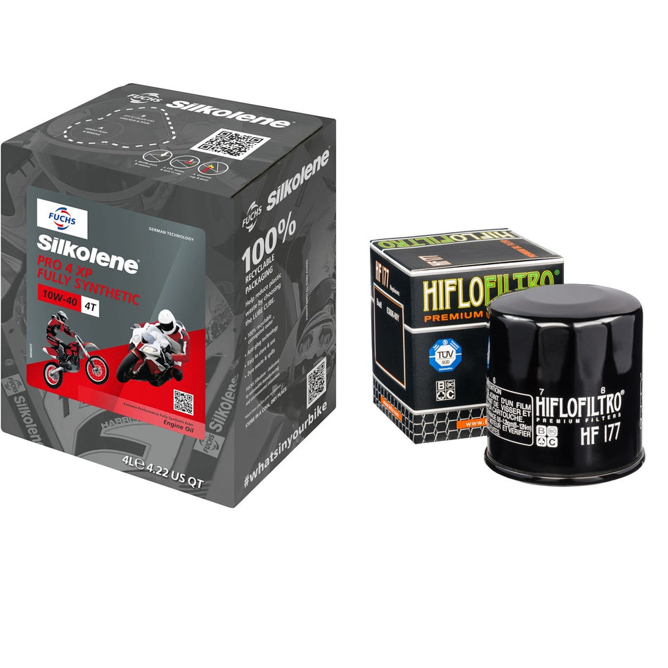Silkolene Pro 4 10w40 4L Oil & HF177 Oil Filter Kit