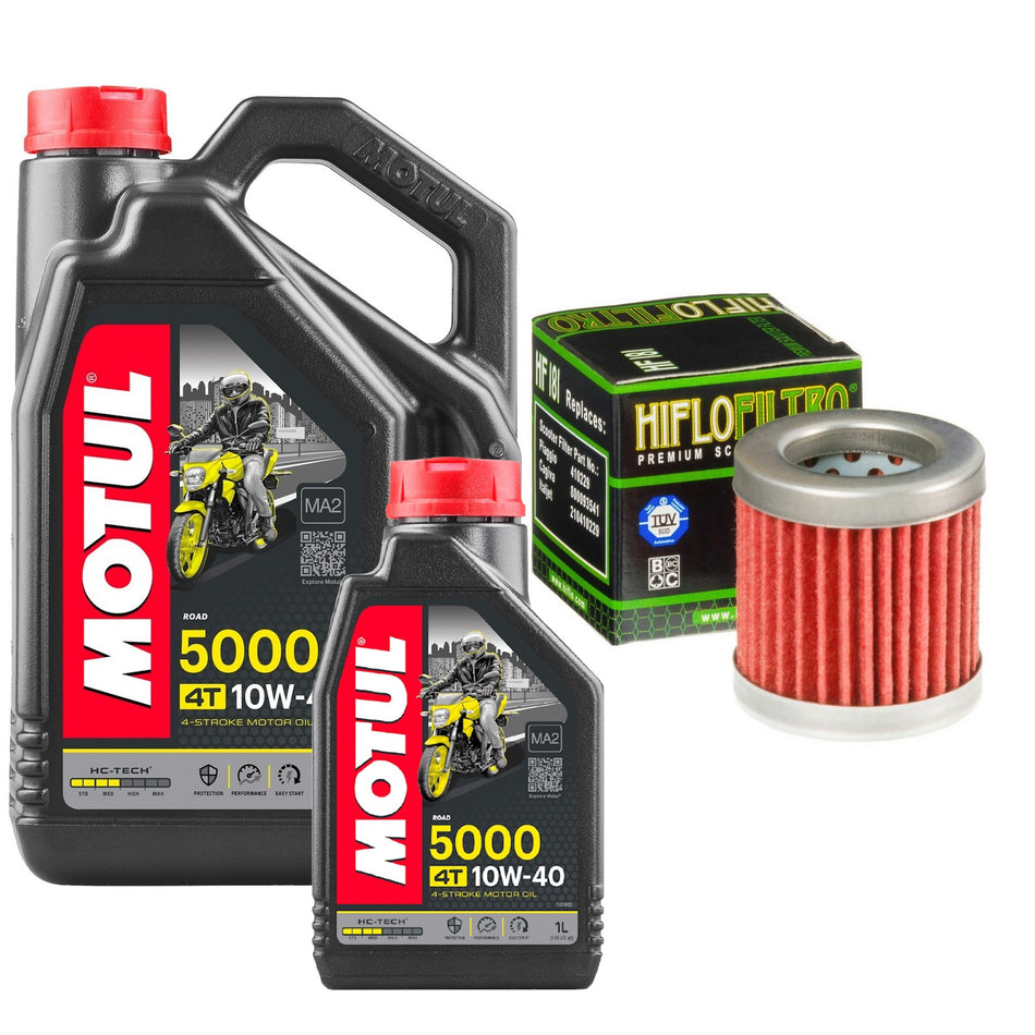 Motul 5000 10w40 5L Oil & HF181 Oil Filter Kit