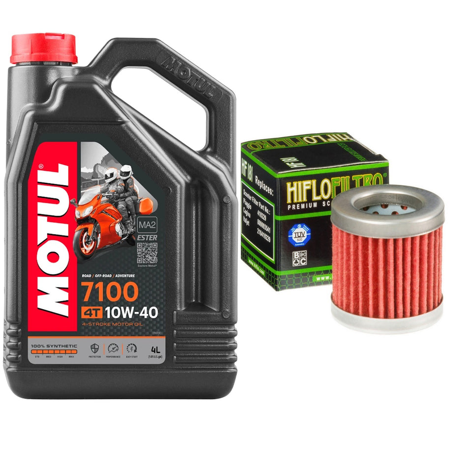 Motul 7100 10w40 4L Oil & HF181 Oil Filter Kit